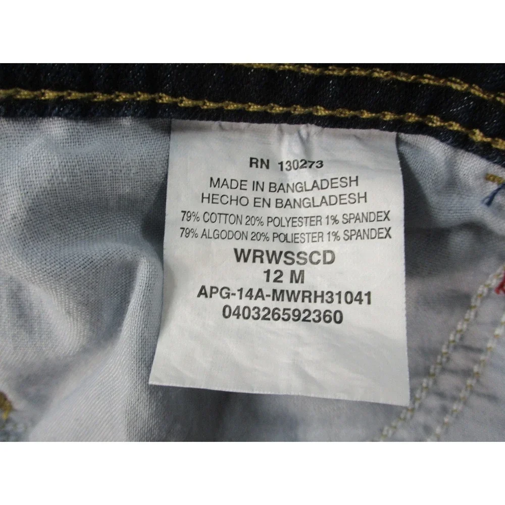 Wrangler Womens Dark Wash Denim Skirt Size 12M  Straight Jean Skirt
